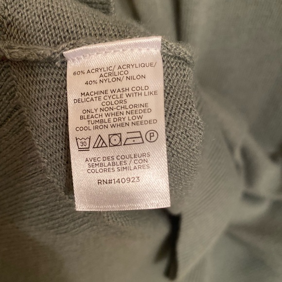 LOFT Sage Green V-Neck Sweater - Picture 4 of 6